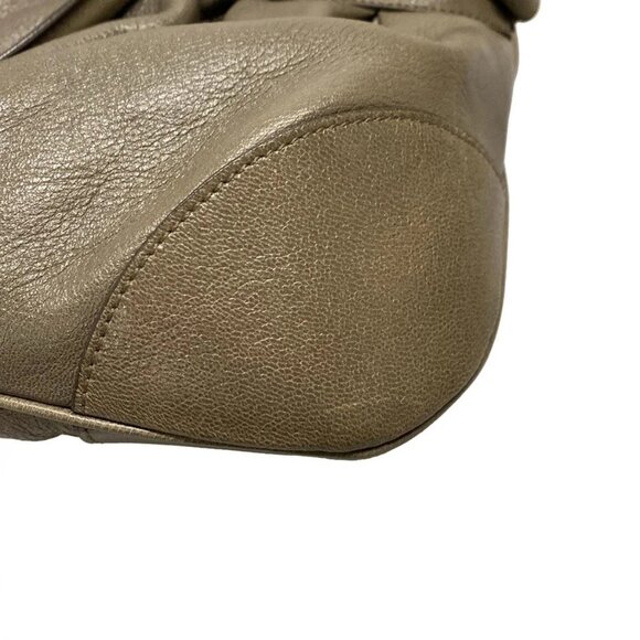 Auth Salvatore Ferragamo Marissa Gray Brown Leather Handbag - Picture 8 of 11